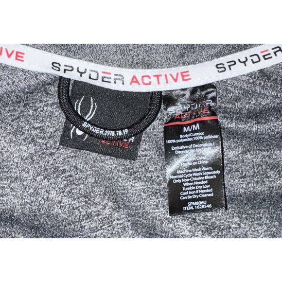 Spyder Full-Zip Jacket Mens Medium Activewear Gray Pockets ProWB Logo Medium - Picture 4 of 5